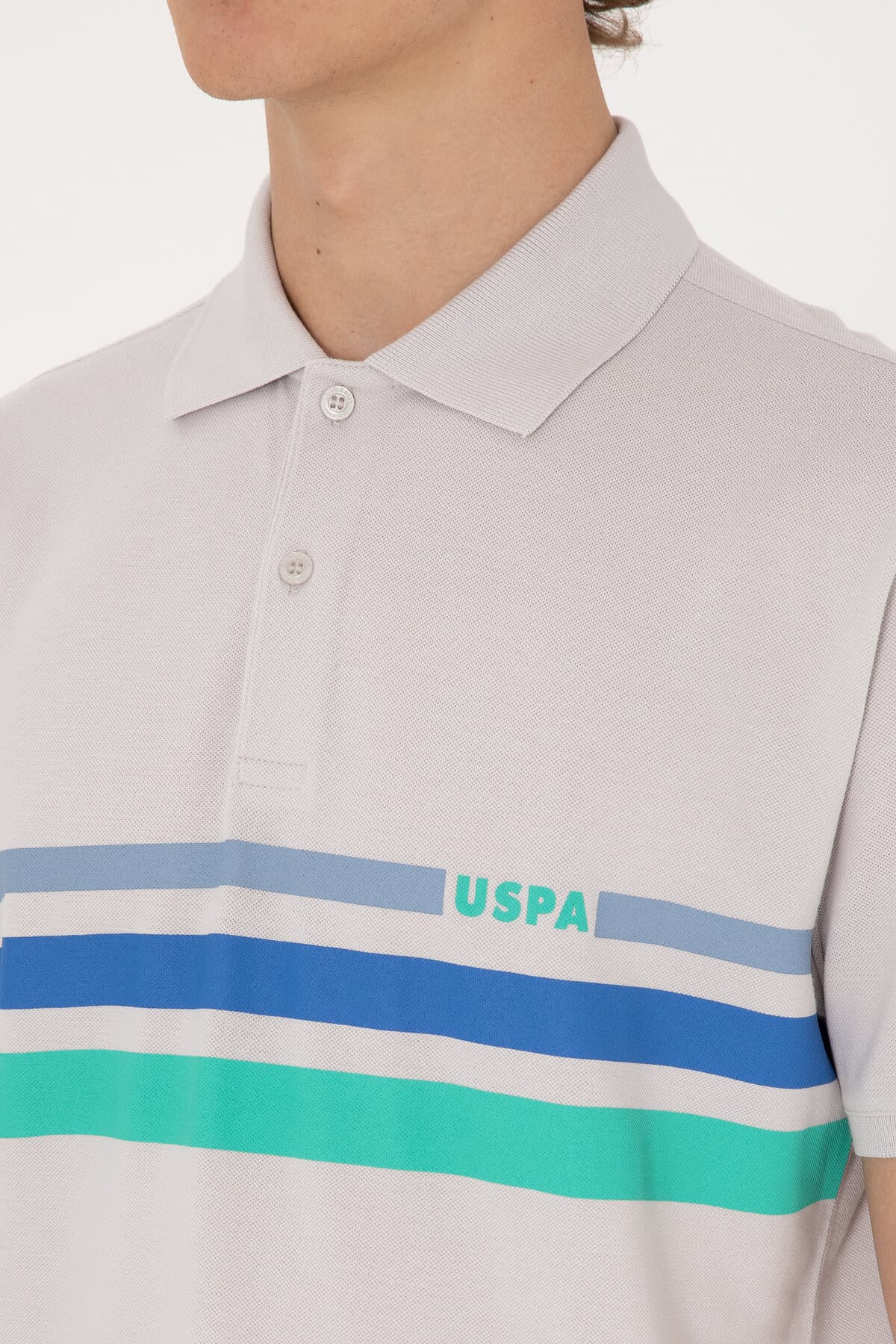 تیشرت مردانه U.S. Polo Assn. فیت معمولی یقه پولو خاکستری روشن مدل 50306811-VR001 تیشرت مردانه U.S. Polo Assn. فیت معمولی یقه پولو خاکستری روشن مدل 50306811-VR001