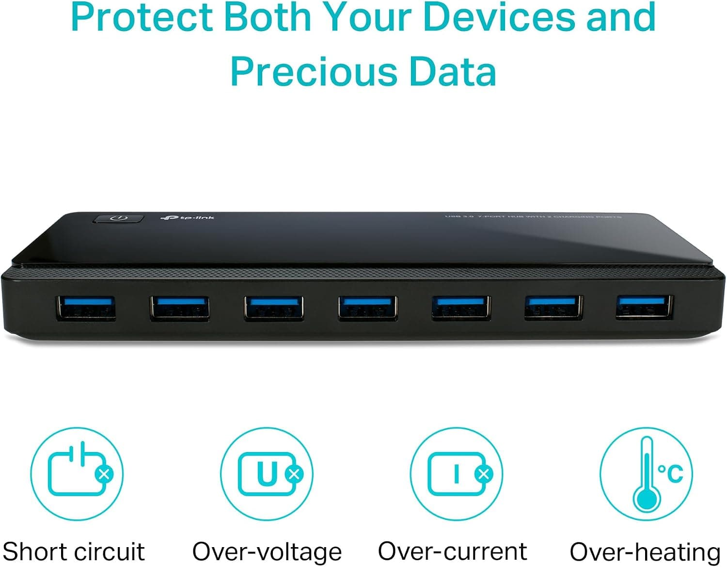 هاب USB برقدار TP-Link ۷ پورت USB 3.0 و ۲ پورت شارژ مدل UH720 هاب USB برقدار TP-Link ۷ پورت USB 3.0 و ۲ پورت شارژ مدل UH720