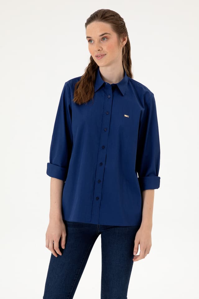 پیراهن زنانه آستینبلند U.S. Polo Assn. نیلی مدل 50316699-VR028 پیراهن زنانه آستینبلند U.S. Polo Assn. نیلی مدل 50316699-VR028