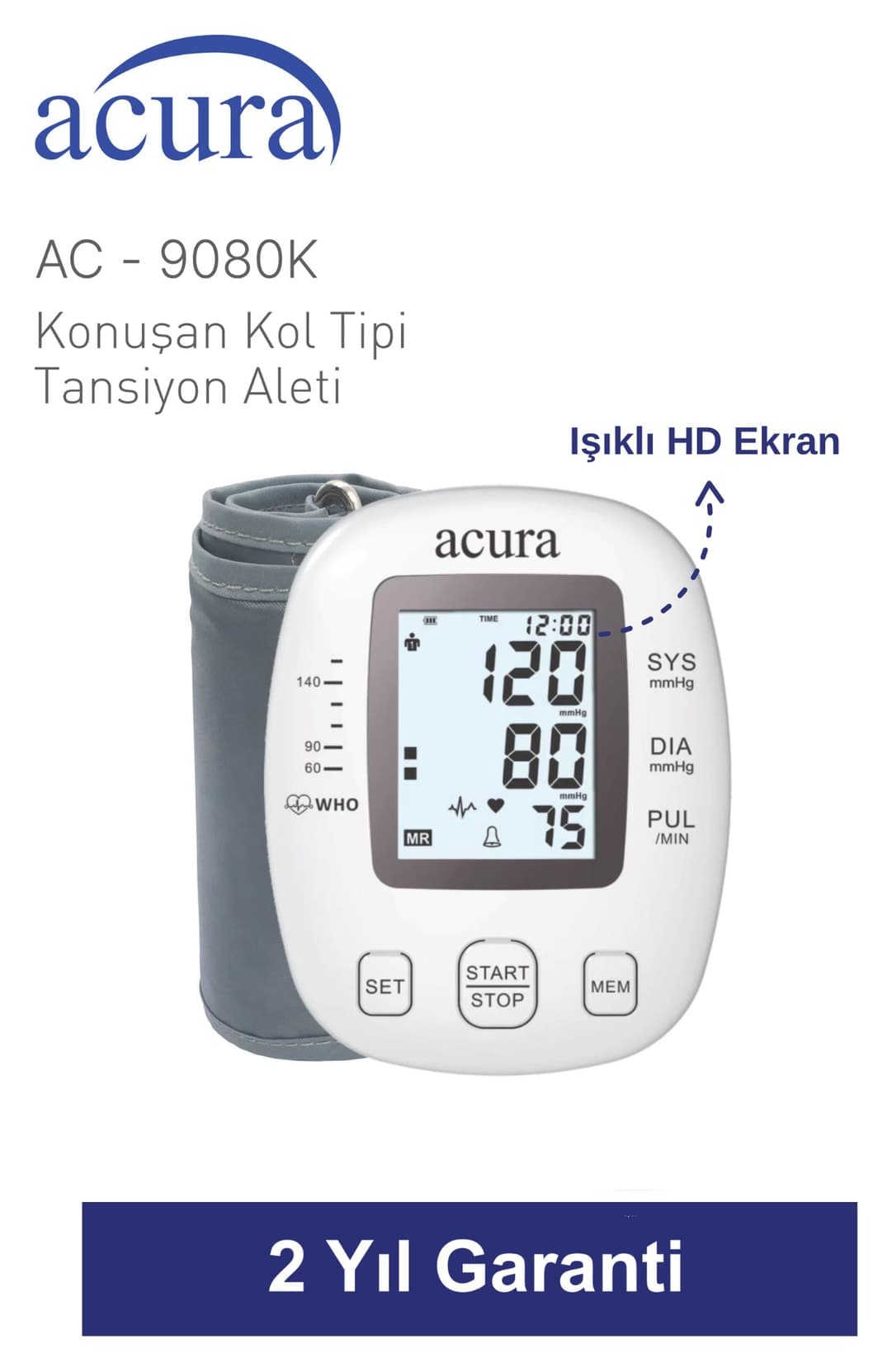 دستگاه فشارسنج Acura مدل AC-9080K بازویی تمام اتوماتیک با صدای ترکی دستگاه فشارسنج Acura مدل AC-9080K بازویی تمام اتوماتیک با صدای ترکی