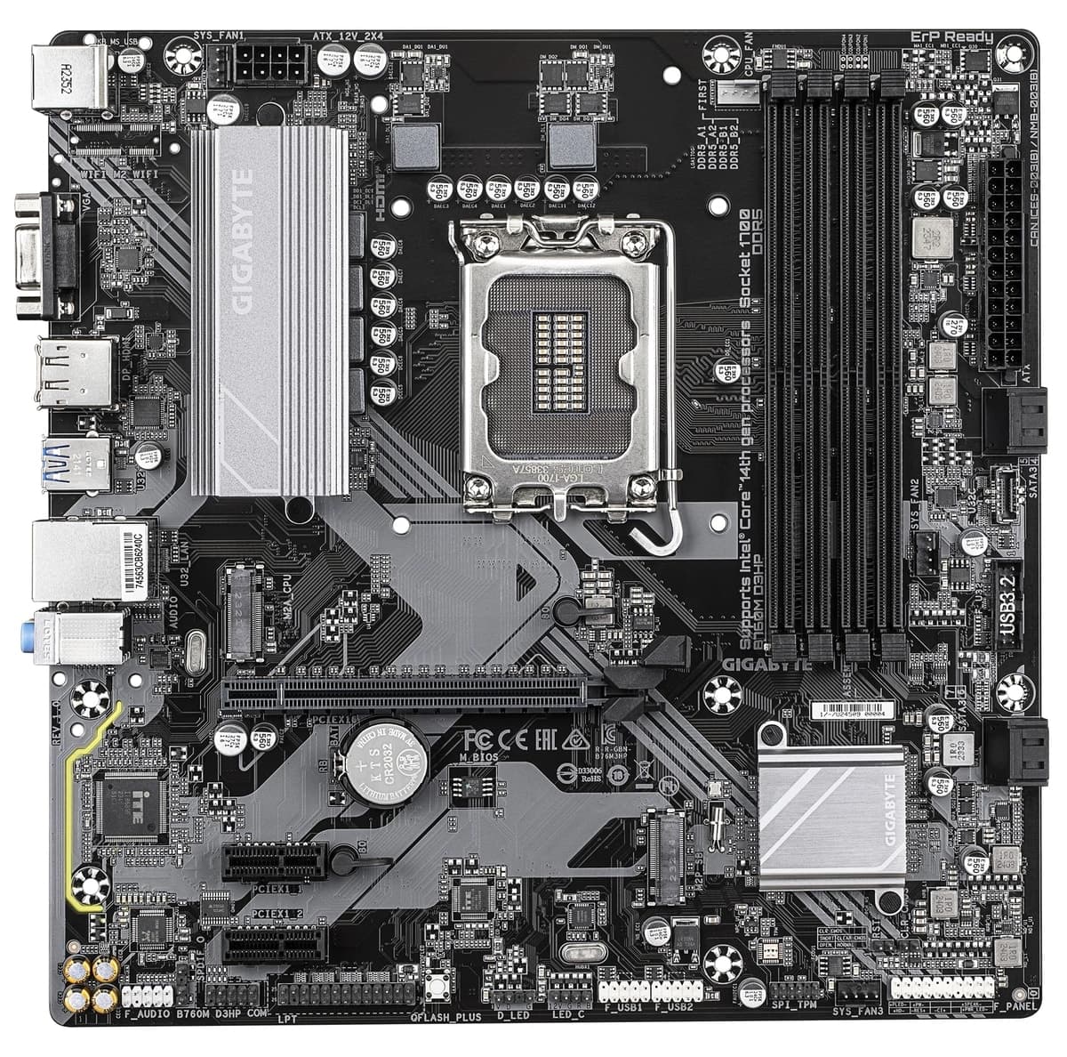 مادربورد Gigabyte Matx 1700p حافظه D5 5600MHz(OC) مدل B760m D3hp مادربورد Gigabyte Matx 1700p حافظه D5 5600MHz(OC) مدل B760m D3hp