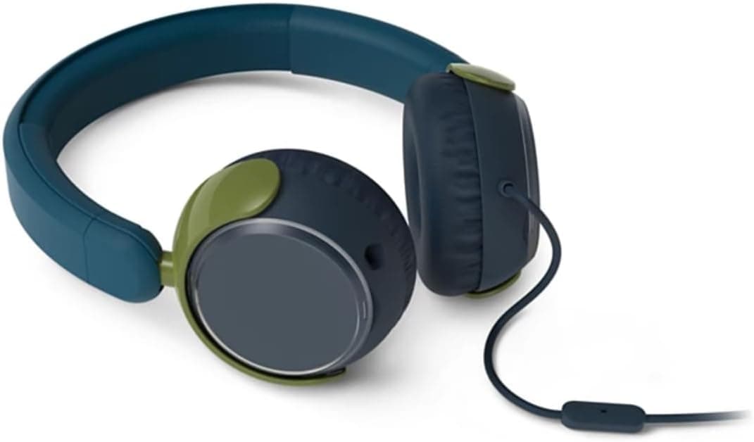 هدفون سیمی بچگانه Philips روی گوش با میکروفون محدودیت صدا 85dB فیروزهای هدفون سیمی بچگانه Philips روی گوش با میکروفون محدودیت صدا 85dB فیروزهای