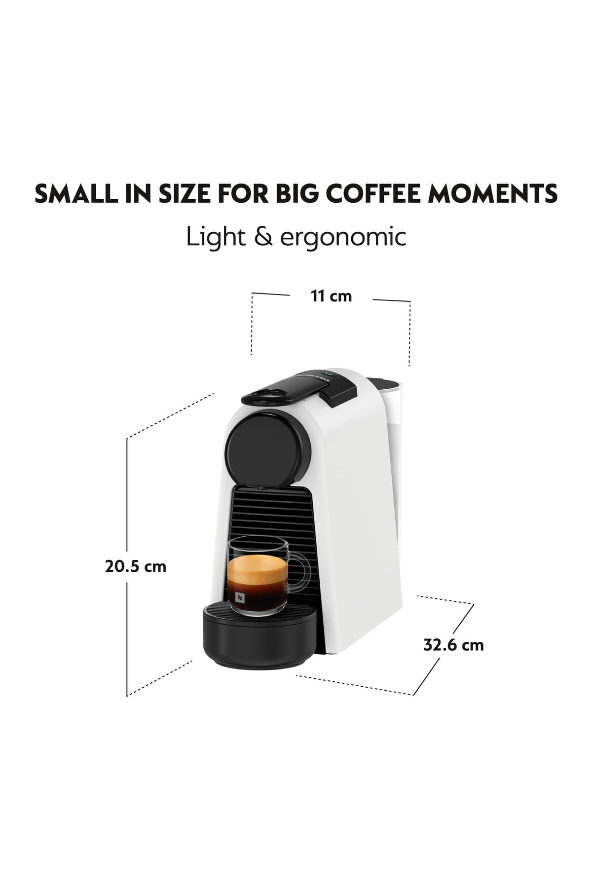 قهوهساز Nespresso سفید مات مدل Essenza Mini D30 قهوهساز Nespresso سفید مات مدل Essenza Mini D30
