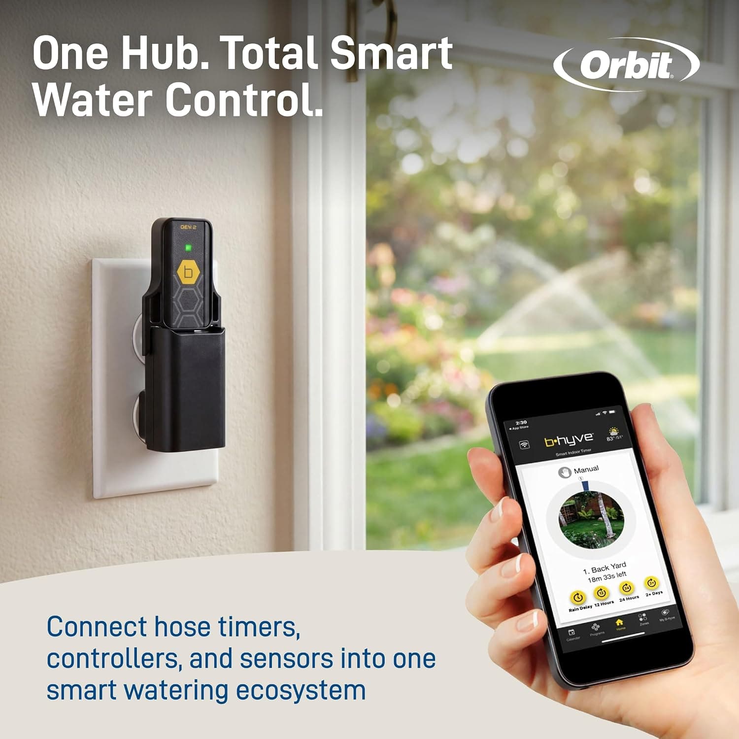 هاب وایفای Orbit B-hyve Gen 2 خاکستری مدل 21027 هاب وایفای Orbit B-hyve Gen 2 خاکستری مدل 21027