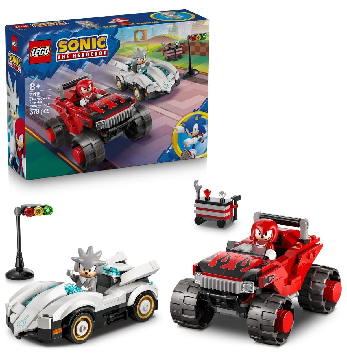 لگو Sonic Silver's Car مقابل Knuckles' Monster Truck مدل 77118 لگو Sonic Silver's Car مقابل Knuckles' Monster Truck مدل 77118