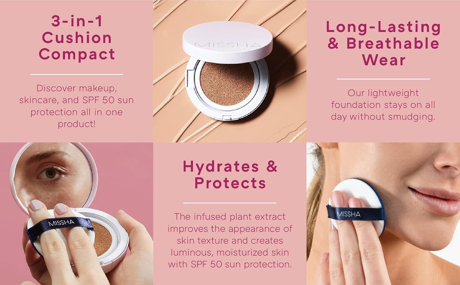 کوشن Missha Magic Cushion Cover ماندگار SPF50+/PA+++ مدل No.23 کوشن Missha Magic Cushion Cover ماندگار SPF50+/PA+++ مدل No.23