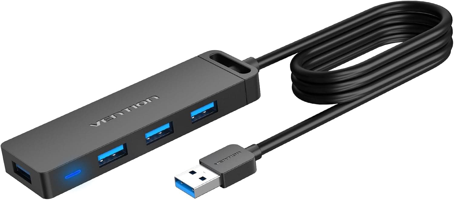 هاب USB 3.0 فوق نازک VENTION پشتیبانی شارژ ۴ پورت ۱ متری هاب USB 3.0 فوق نازک VENTION پشتیبانی شارژ ۴ پورت ۱ متری
