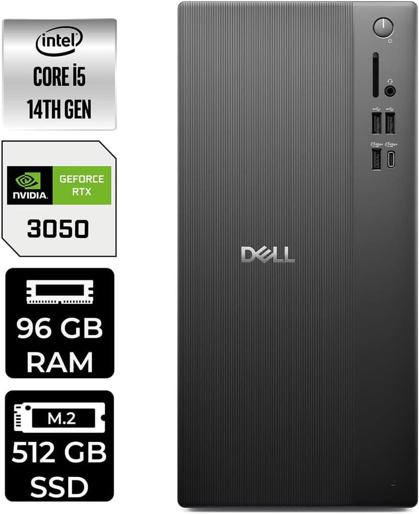 کامپیوتر رومیزی Dell تاور i5 14400 رم 96Gb SSD 512Gb RTX3050 6Gb مدل Ect1250 کامپیوتر رومیزی Dell تاور i5 14400 رم 96Gb SSD 512Gb RTX3050 6Gb مدل Ect1250