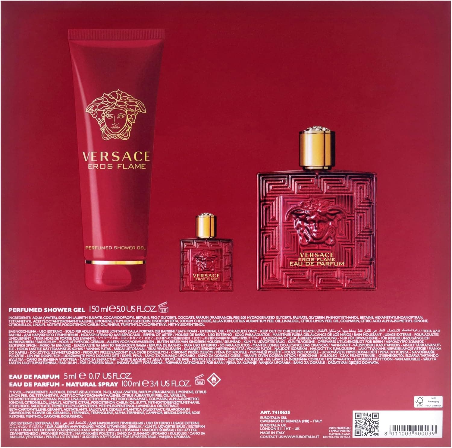 ادکلن مردانه Versace Eros Flame EDP 100ml به همراه ژل حمام 150ml و EDP 5ml ادکلن مردانه Versace Eros Flame EDP 100ml به همراه ژل حمام 150ml و EDP 5ml