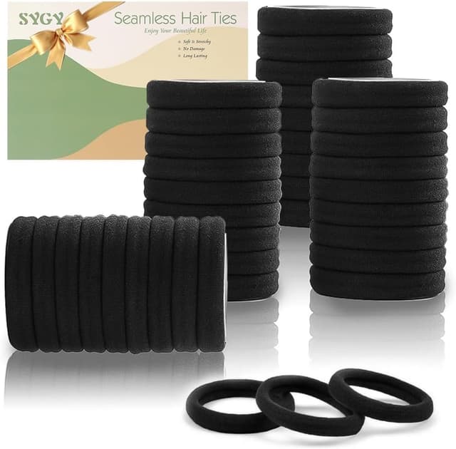 کش مو زنانه SYGY نخی ضخیم بدون درز مشکی 100 PCS کش مو زنانه SYGY نخی ضخیم بدون درز مشکی 100 PCS