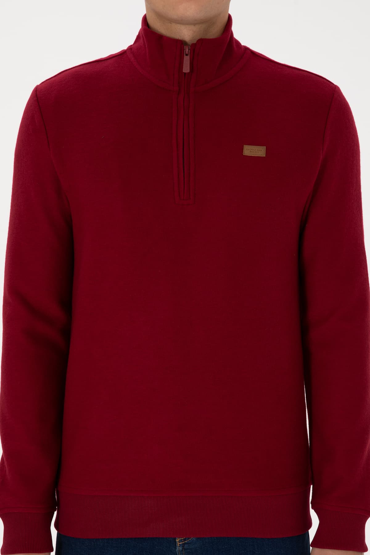 سویشرت مردانه U.S. Polo Assn. فیت معمولی نیم زیپ شاردون یقه پولو زرشکی بیسیک مدل 50313802-VR014 سویشرت مردانه U.S. Polo Assn. فیت معمولی نیم زیپ شاردون یقه پولو زرشکی بیسیک مدل 50313802-VR014