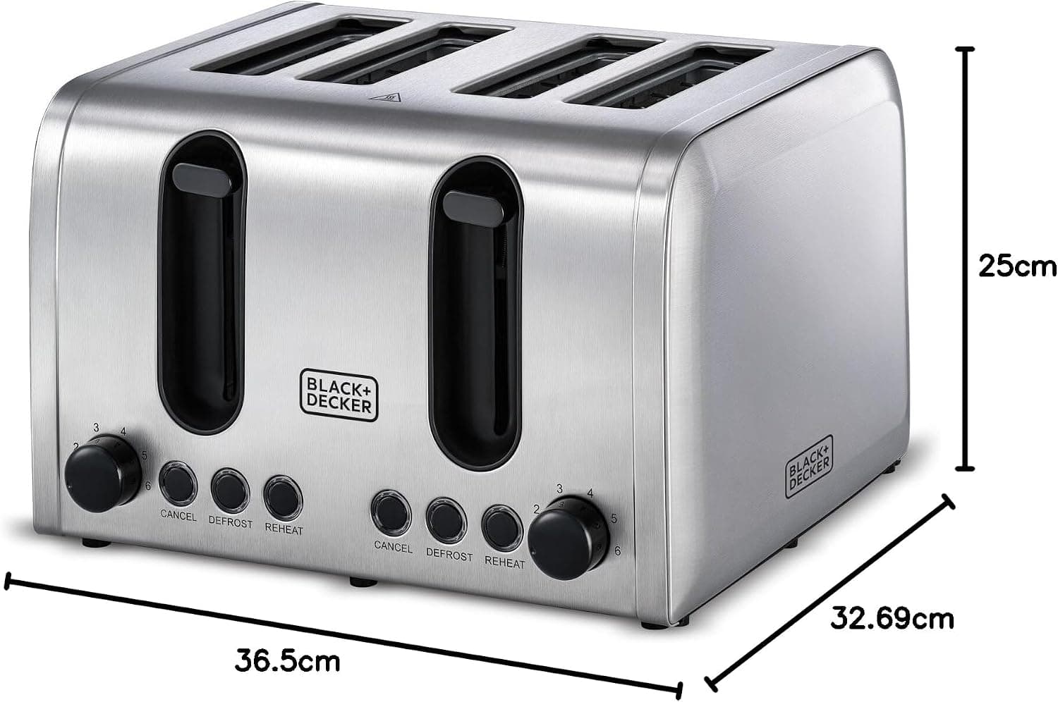 توستر ۴ تکه BLACK+DECKER نقرهای با ۶ سطح برشتهسازی مدل ET444-B5 توستر ۴ تکه BLACK+DECKER نقرهای با ۶ سطح برشتهسازی مدل ET444-B5