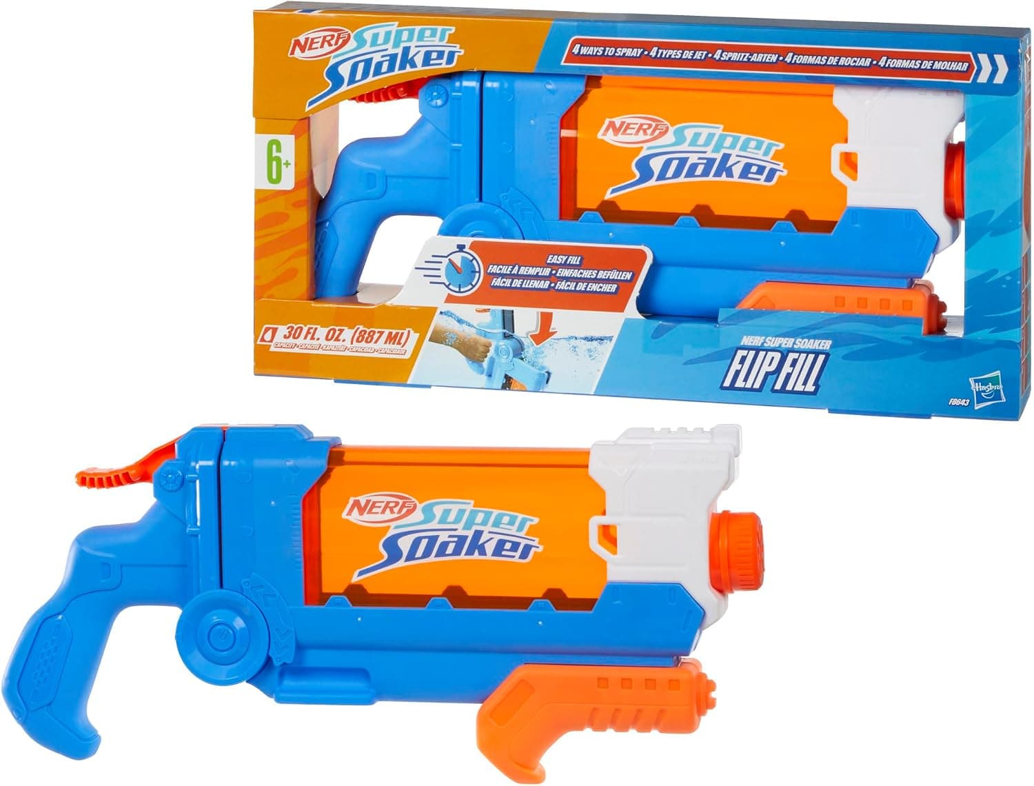 تفنگ آبپاش Nerf با پرکردن چرخشی، ۴ حالت پاشش و مخزن 30 Sıvı Ons تفنگ آبپاش Nerf با پرکردن چرخشی، ۴ حالت پاشش و مخزن 30 Sıvı Ons