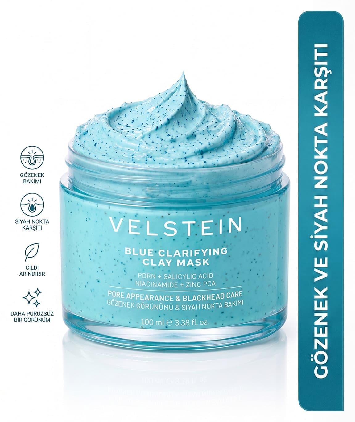 ماسک خاک رس آبی Velstein ضد منافذ و نقاط سیاه ضدپیری 100ml ماسک خاک رس آبی Velstein ضد منافذ و نقاط سیاه ضدپیری 100ml