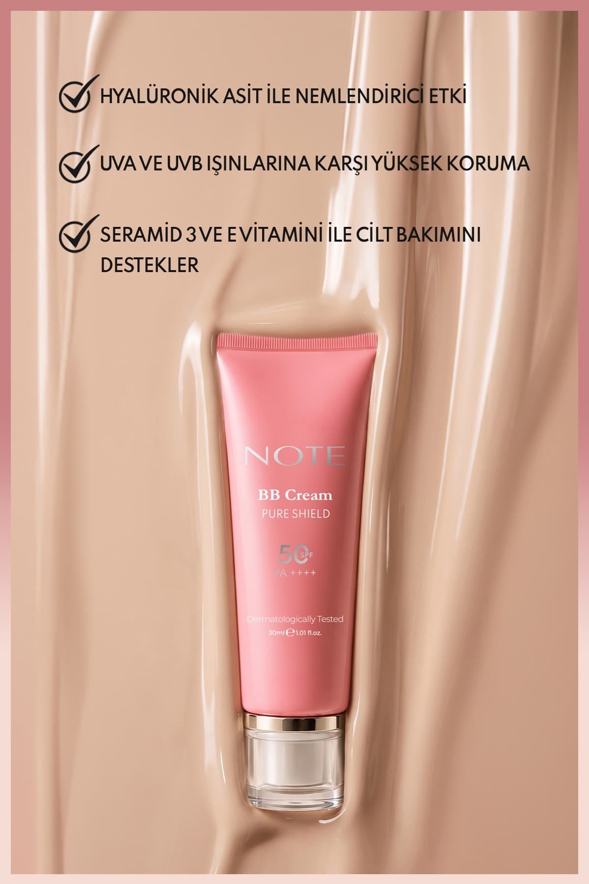 کرم BB Note Cosmetics Pure Shield با SPF 50+ PA++++ و هیالورونیک اسید و سرامید رنگ 20 متوسط کرم BB Note Cosmetics Pure Shield با SPF 50+ PA++++ و هیالورونیک اسید و سرامید رنگ 20 متوسط