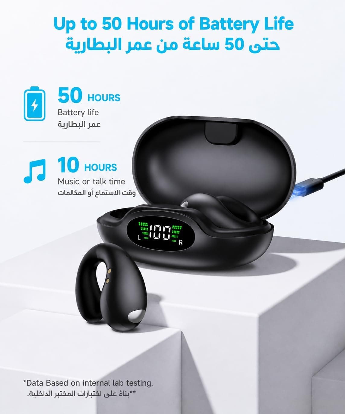 هدفون بیسیم Boytond گوشباز گیرهای ورزشی و فضای باز 60H هدفون بیسیم Boytond گوشباز گیرهای ورزشی و فضای باز 60H