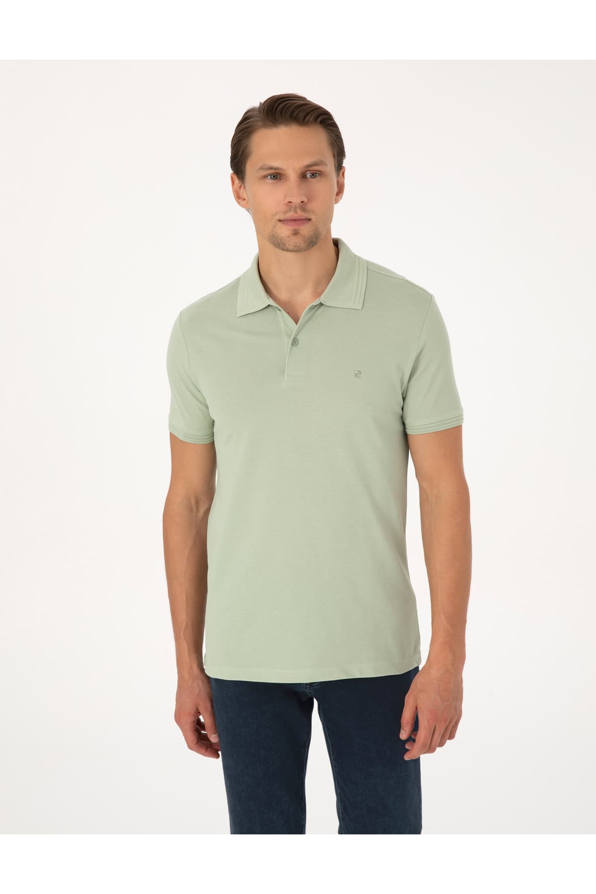 تیشرت یقه پولو Pierre Cardin اسلیمفیت 100% نخی سبز روشن دکمهدار مدل 50325323-VR016 تیشرت یقه پولو Pierre Cardin اسلیمفیت 100% نخی سبز روشن دکمهدار مدل 50325323-VR016