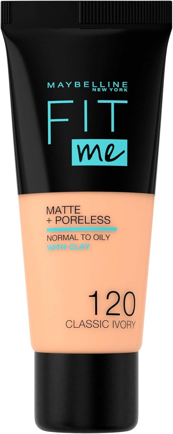 کرم پودر مایع MAYBELLINE New York مناسب پوست نرمال تا چرب مات و پوشش کامل Fit Me مدل 120 Classic Ivory کرم پودر مایع MAYBELLINE New York مناسب پوست نرمال تا چرب مات و پوشش کامل Fit Me مدل 120 Classic Ivory