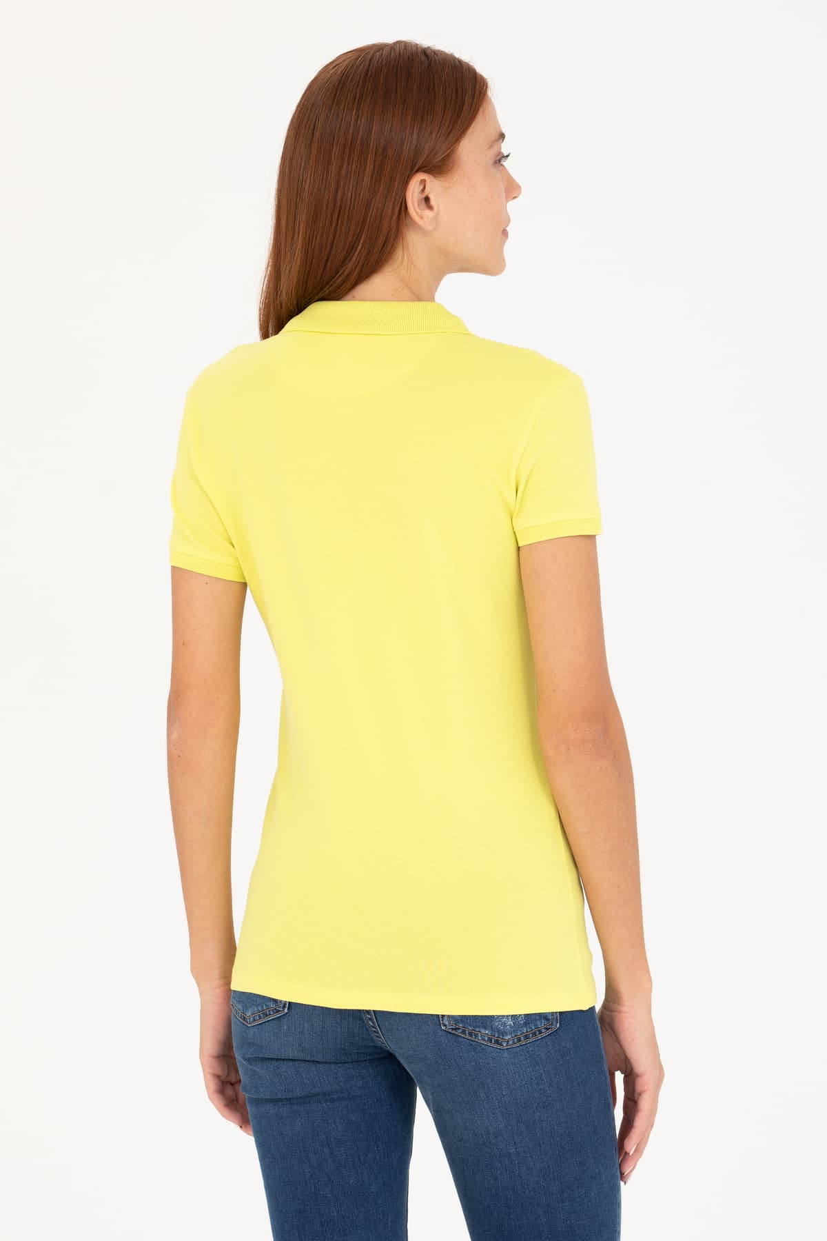 تیشرت زنانه U.S. Polo Assn. یقه پولو ساده زرد نئونی مدل 50266513-VR168 تیشرت زنانه U.S. Polo Assn. یقه پولو ساده زرد نئونی مدل 50266513-VR168