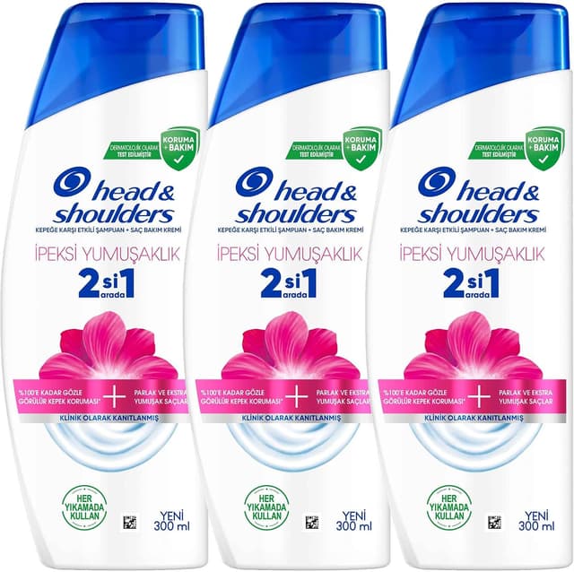 شامپو ضدشوره 2 در 1 Head & Shoulders با نرمی ابریشمی 300ml بسته 3 عددی شامپو ضدشوره 2 در 1 Head & Shoulders با نرمی ابریشمی 300ml بسته 3 عددی