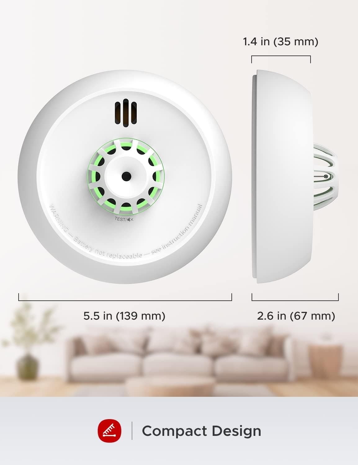 هشداردهنده حرارت Wi-Fi X-Sense با باتری مهرومومشده ۷ ساله مدل XH02-M، 1-Pack هشداردهنده حرارت Wi-Fi X-Sense با باتری مهرومومشده ۷ ساله مدل XH02-M، 1-Pack