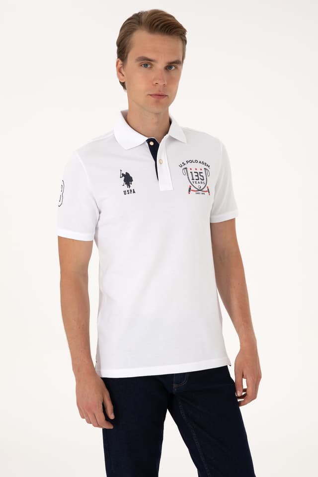 تیشرت مردانه U.S. Polo Assn. فیت معمولی سفید یقه پولو مدل 50299667-VR013 تیشرت مردانه U.S. Polo Assn. فیت معمولی سفید یقه پولو مدل 50299667-VR013