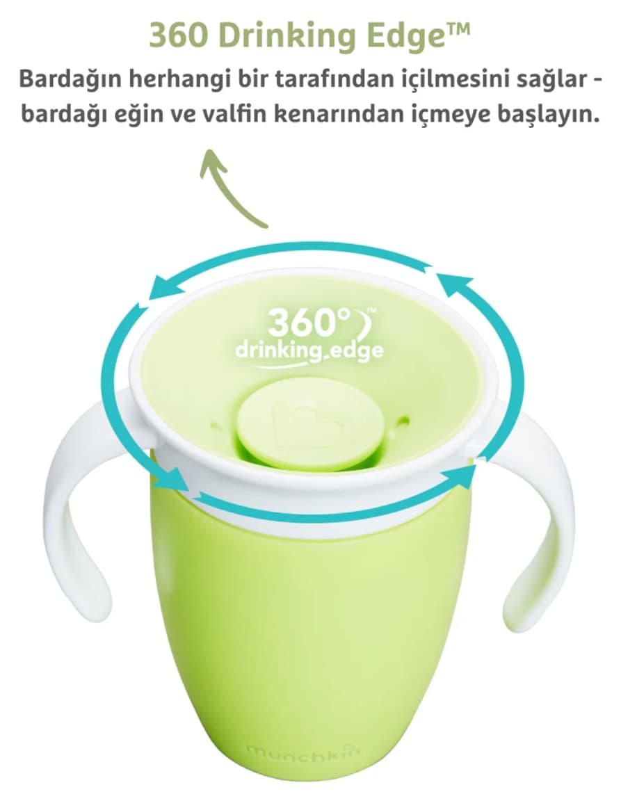 لیوان آموزشی Munchkin Mucize 360° مناسب 6 ماه به بالا، 207ml سبز، 1 عدد لیوان آموزشی Munchkin Mucize 360° مناسب 6 ماه به بالا، 207ml سبز، 1 عدد