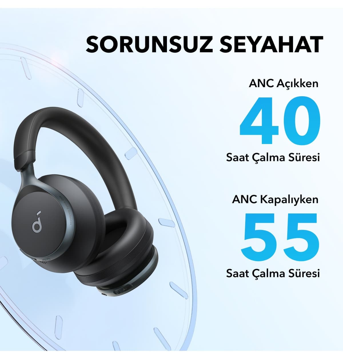 هدفون روگوشی بلوتوثی Anker Soundcore Space One حذف فعال نویز مشکی مدل A3035 هدفون روگوشی بلوتوثی Anker Soundcore Space One حذف فعال نویز مشکی مدل A3035