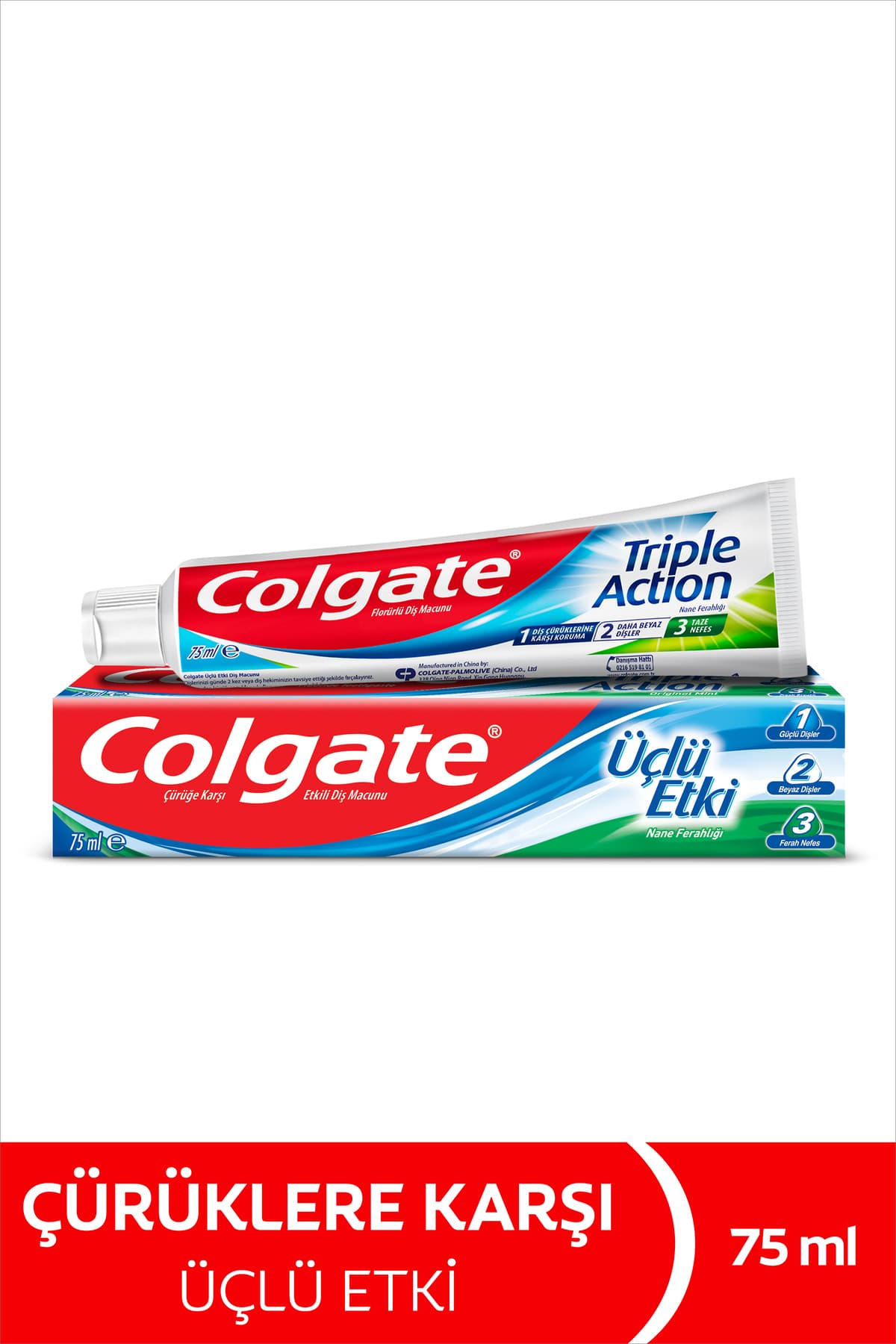 خمیر دندان Colgate سهاثره سفیدکننده حاوی فلوراید 75 ml خمیر دندان Colgate سهاثره سفیدکننده حاوی فلوراید 75 ml