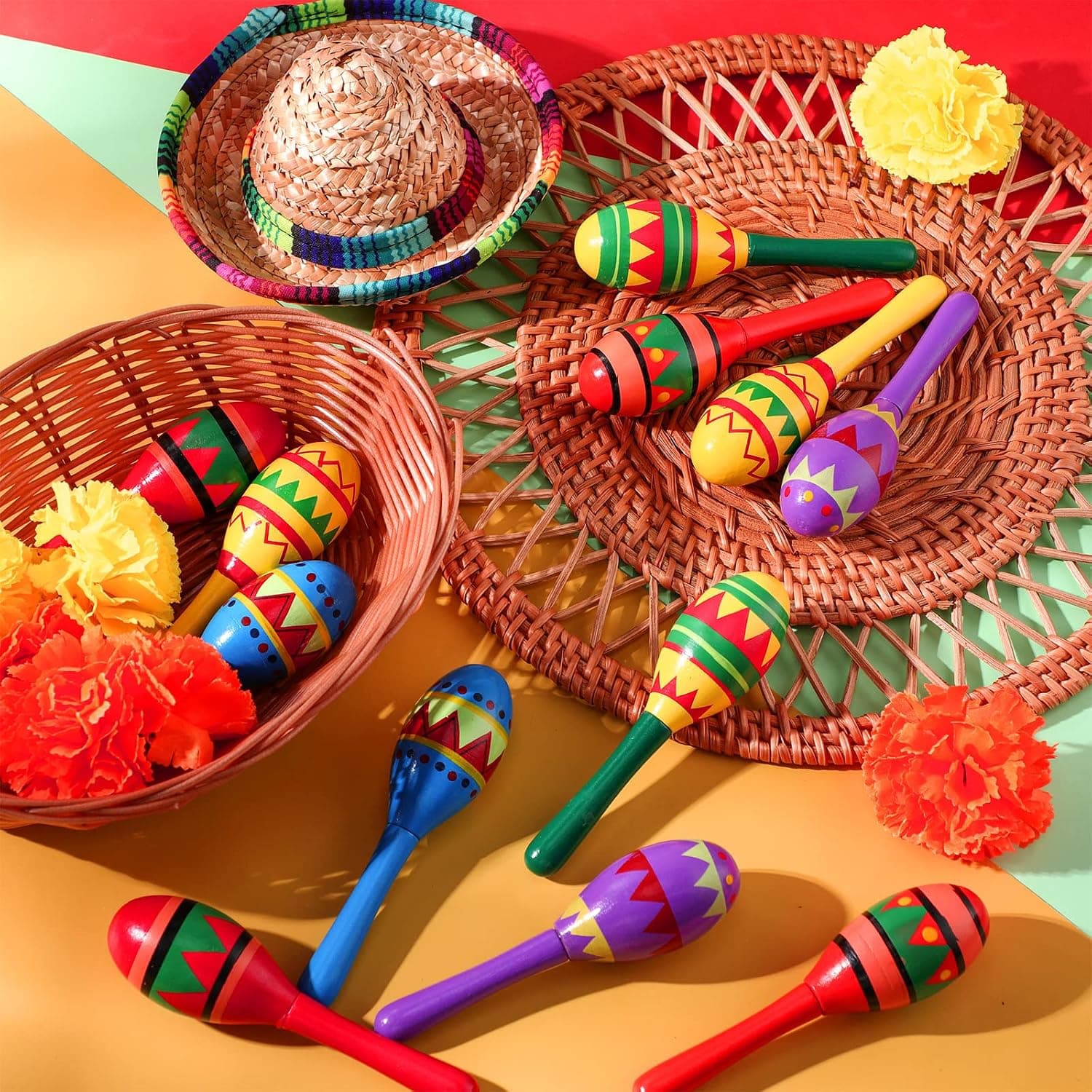 ماراکاس مینی ۱۲ عددی Civaner برای تزیین جشن مکزیکی و یادبود Cinco De Mayo ماراکاس مینی ۱۲ عددی Civaner برای تزیین جشن مکزیکی و یادبود Cinco De Mayo