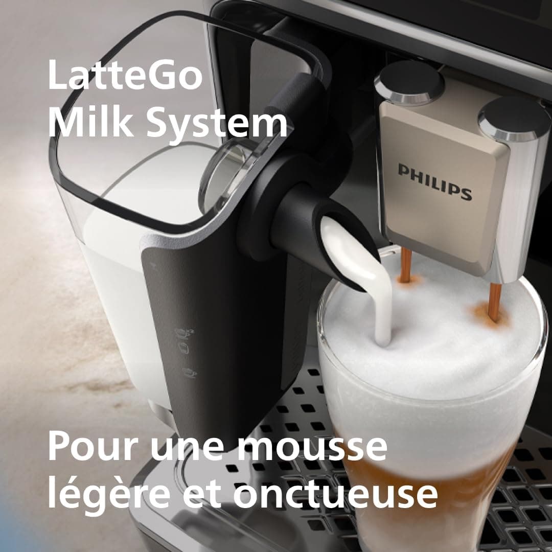 اسپرسوساز تماماتوماتیک PHILIPS سری 5500، 20 نوشیدنی گرم و سرد، سیستم شیر LatteGo، مشکی نقرهای مدل EP5546/70 اسپرسوساز تماماتوماتیک PHILIPS سری 5500، 20 نوشیدنی گرم و سرد، سیستم شیر LatteGo، مشکی نقرهای مدل EP5546/70