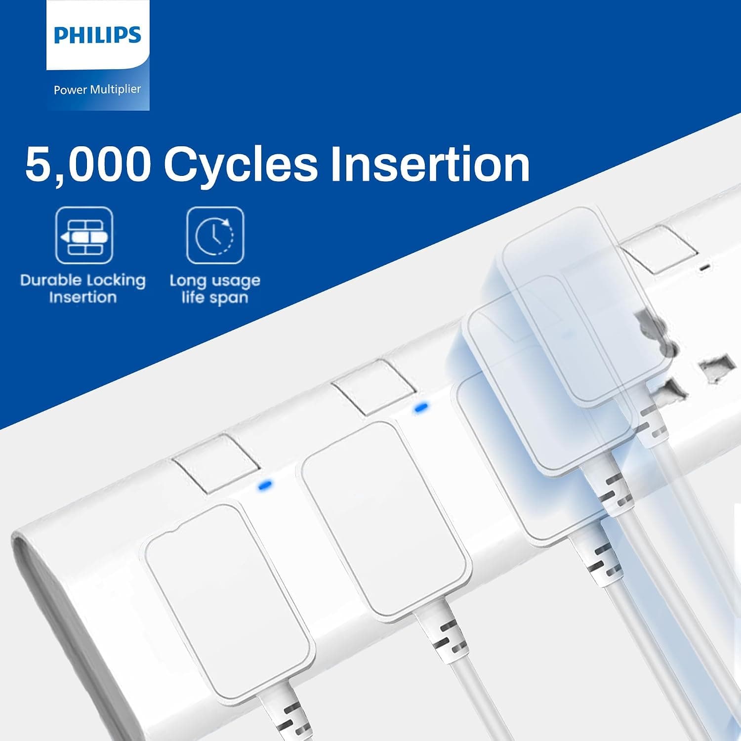 چندراهی برق یونیورسال ۶ خانه PHILIPS با کلیدهای مجزا و کابل 3M، مدل 6UV-3m چندراهی برق یونیورسال ۶ خانه PHILIPS با کلیدهای مجزا و کابل 3M، مدل 6UV-3m
