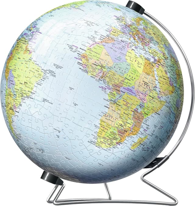 پازل سه بعدی کره زمین Ravensburger 540 قطعه The World on V-Stand مدل 12436-7 پازل سه بعدی کره زمین Ravensburger 540 قطعه The World on V-Stand مدل 12436-7