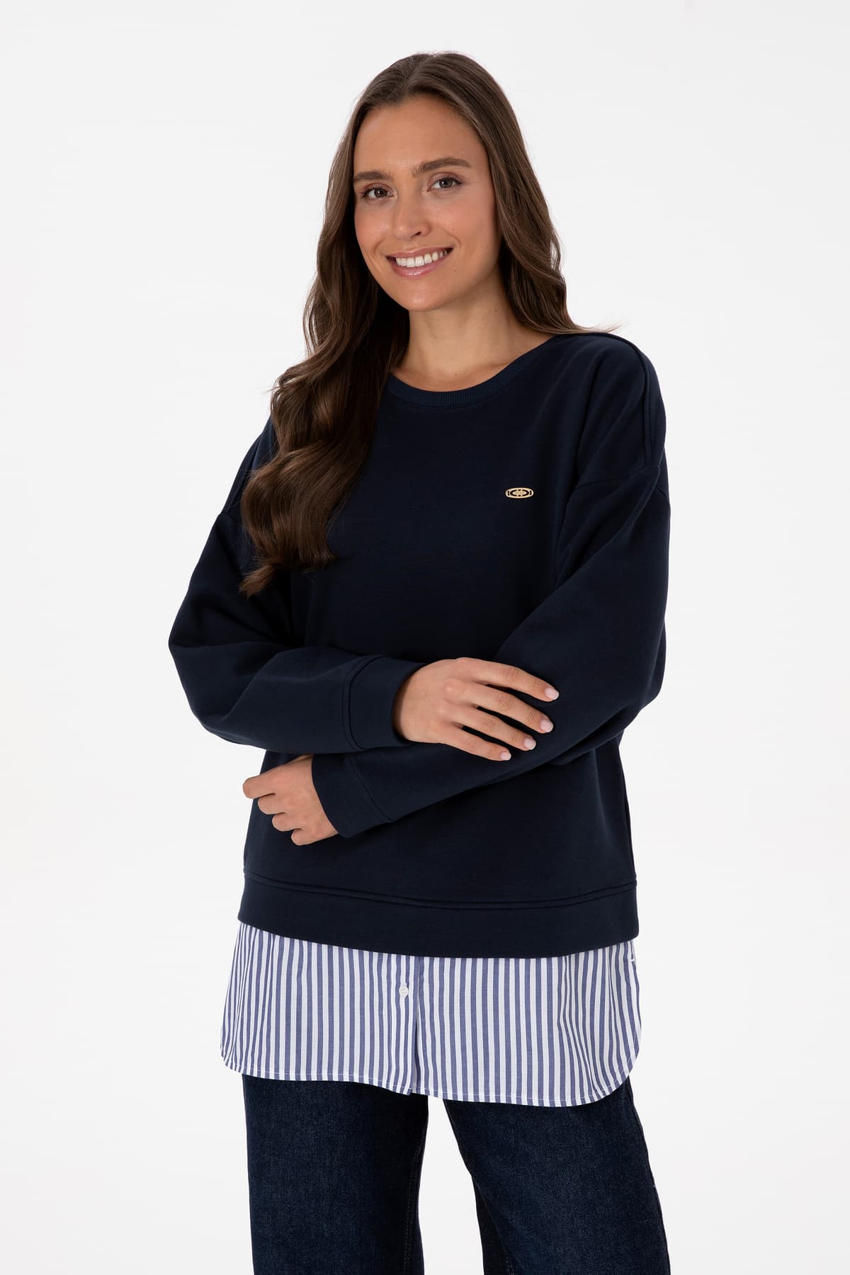 سویشرت زنانه U.S. Polo Assn. سرمهای یقه گرد با جزئیات مدل 50314211-VR033 سویشرت زنانه U.S. Polo Assn. سرمهای یقه گرد با جزئیات مدل 50314211-VR033