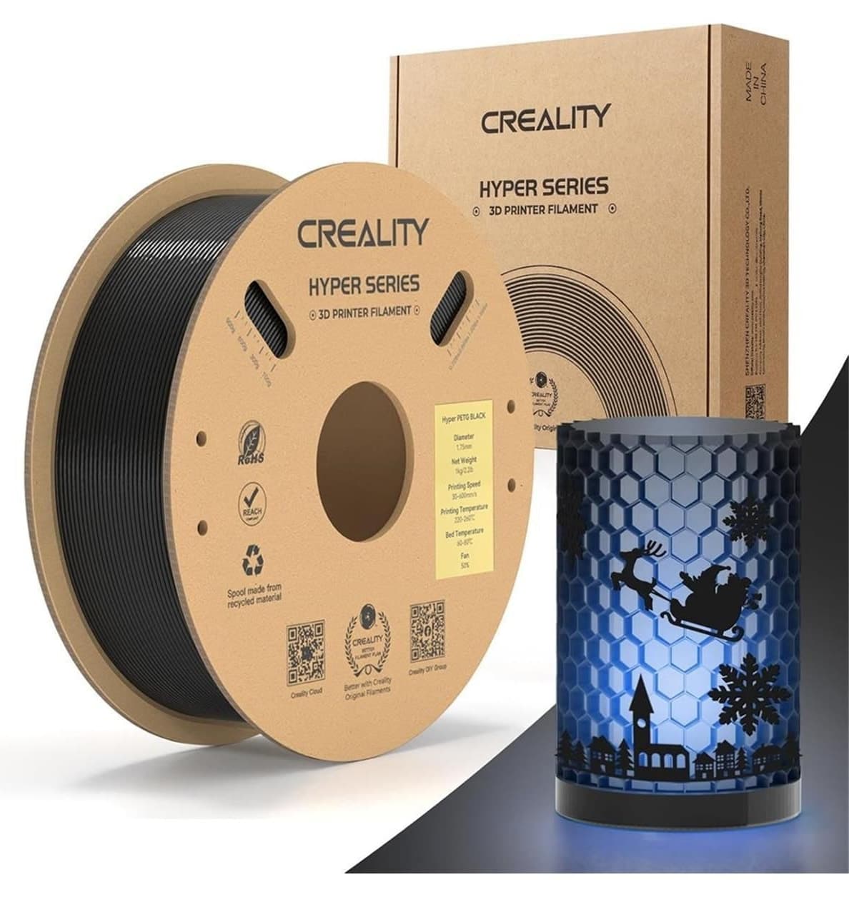 فیلامنت پرینتر سه بعدی Creality Hyper PETG سیاه 1.75 mm 1 kg فیلامنت پرینتر سه بعدی Creality Hyper PETG سیاه 1.75 mm 1 kg