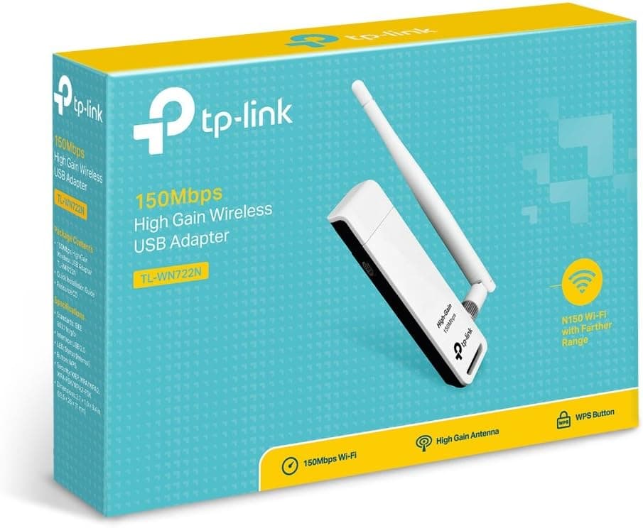 آداپتور USB بیسیم TP-Link با بهره بالا و آنتن جداشدنی 4dBi مدل TL-WN722N N150 Mbps آداپتور USB بیسیم TP-Link با بهره بالا و آنتن جداشدنی 4dBi مدل TL-WN722N N150 Mbps
