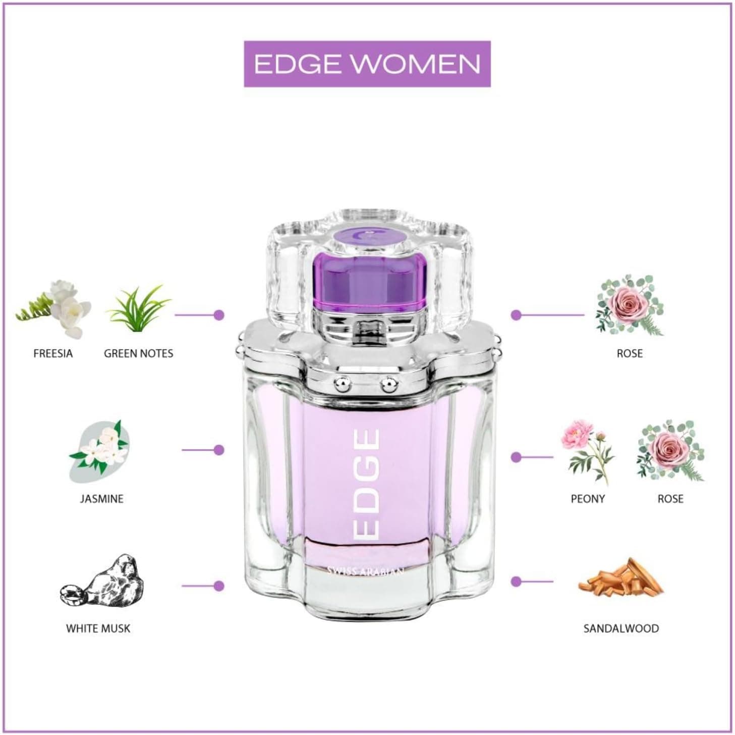 ادو پرفیوم زنانه Swiss Arabian Edge 100ml ادو پرفیوم زنانه Swiss Arabian Edge 100ml