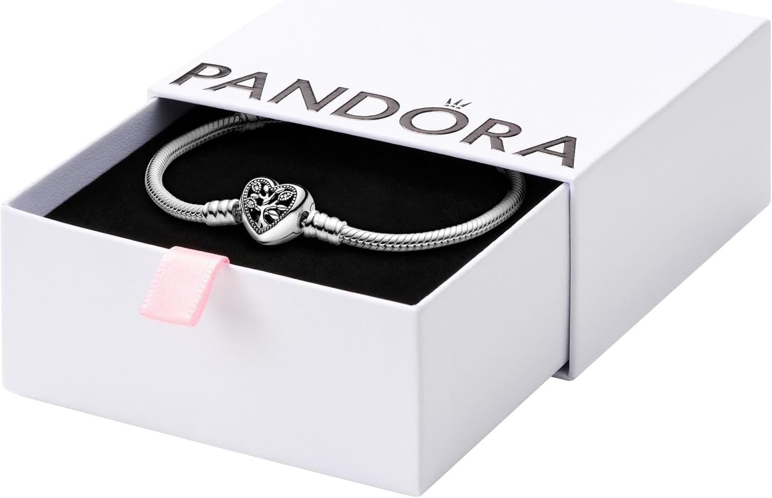 دستبند زنانه PANDORA Moments از نقره استرلینگ با قفل درخت خانواده برای آویز دستبند زنانه PANDORA Moments از نقره استرلینگ با قفل درخت خانواده برای آویز