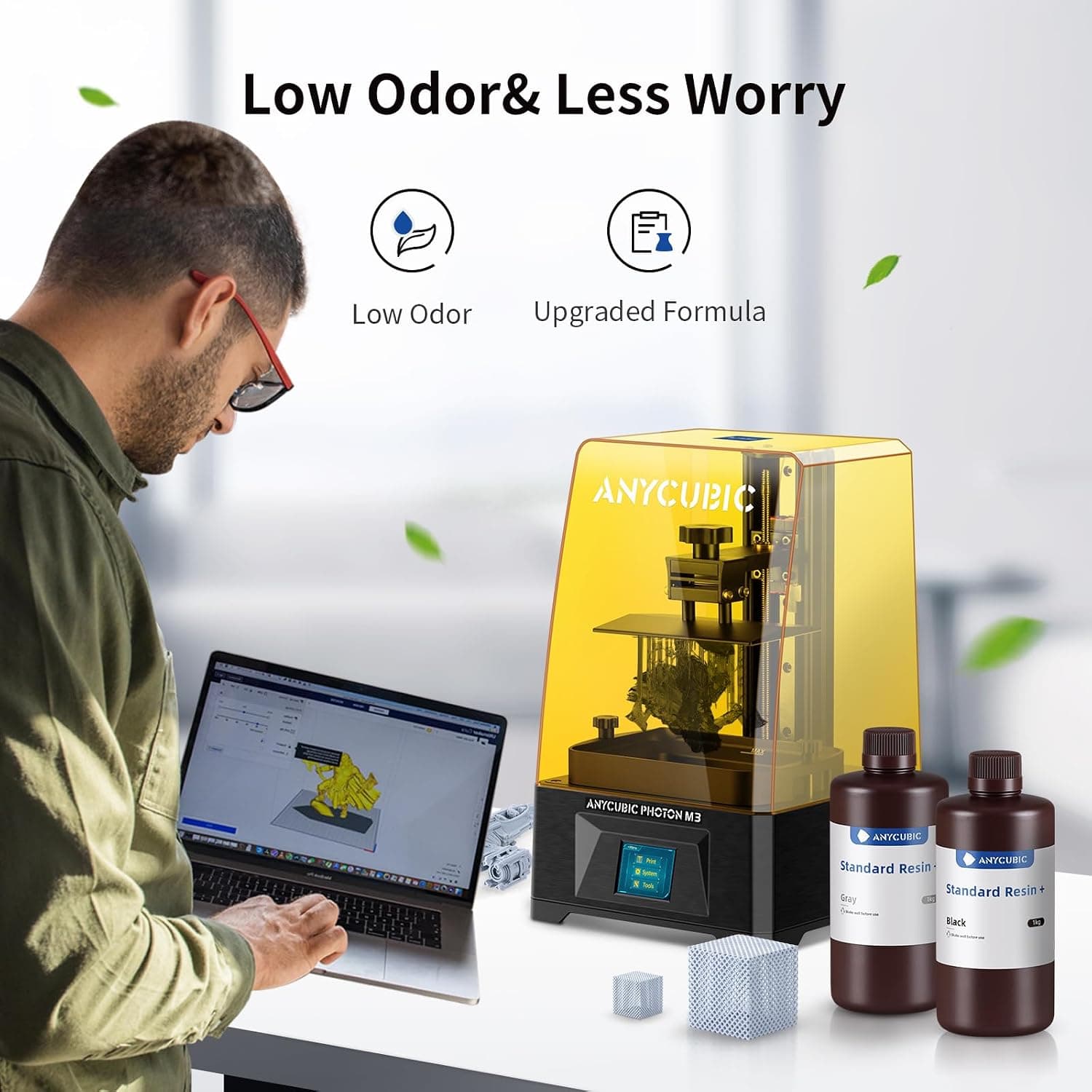 رزین پرینتر سه بعدی ANYCUBIC استاندارد 405nm کیورینگ سریع خاکستری رزین پرینتر سه بعدی ANYCUBIC استاندارد 405nm کیورینگ سریع خاکستری