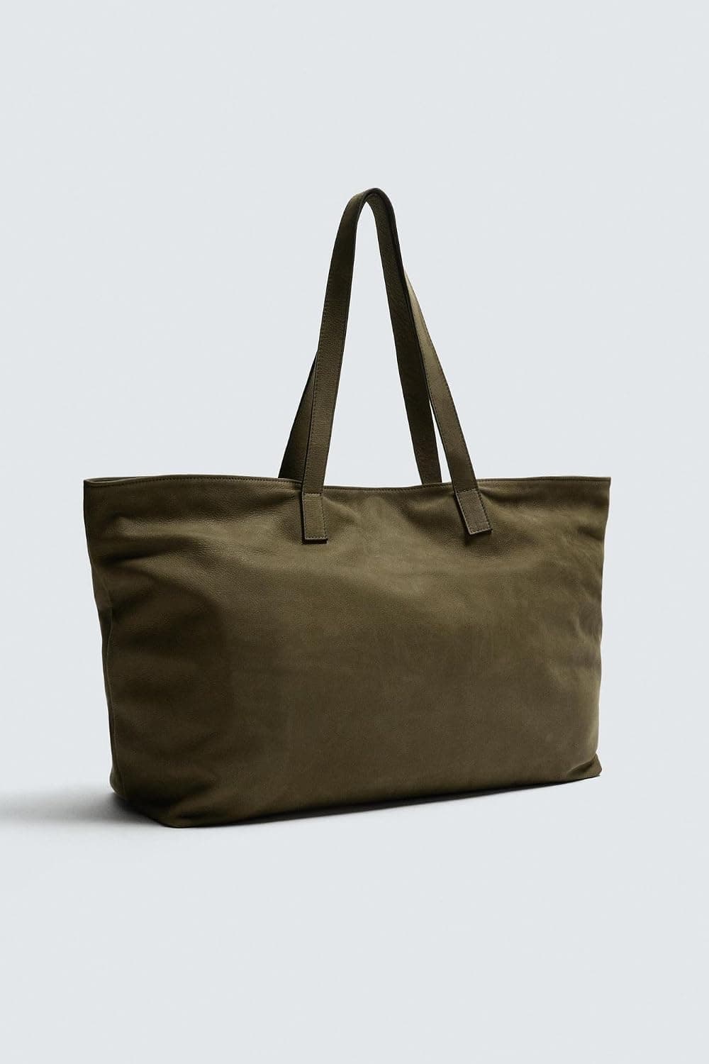 کیف توت زنانه Zara چرمی سبز خاکی سایز استاندارد کیف توت زنانه Zara چرمی سبز خاکی سایز استاندارد