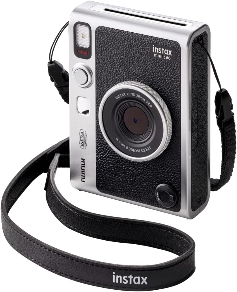 دوربین هیبریدی Fujifilm Instax Mini Evo مشکی با 20 شات فیلم خاکستری سنگی و 100 حالت مختلف دوربین هیبریدی Fujifilm Instax Mini Evo مشکی با 20 شات فیلم خاکستری سنگی و 100 حالت مختلف