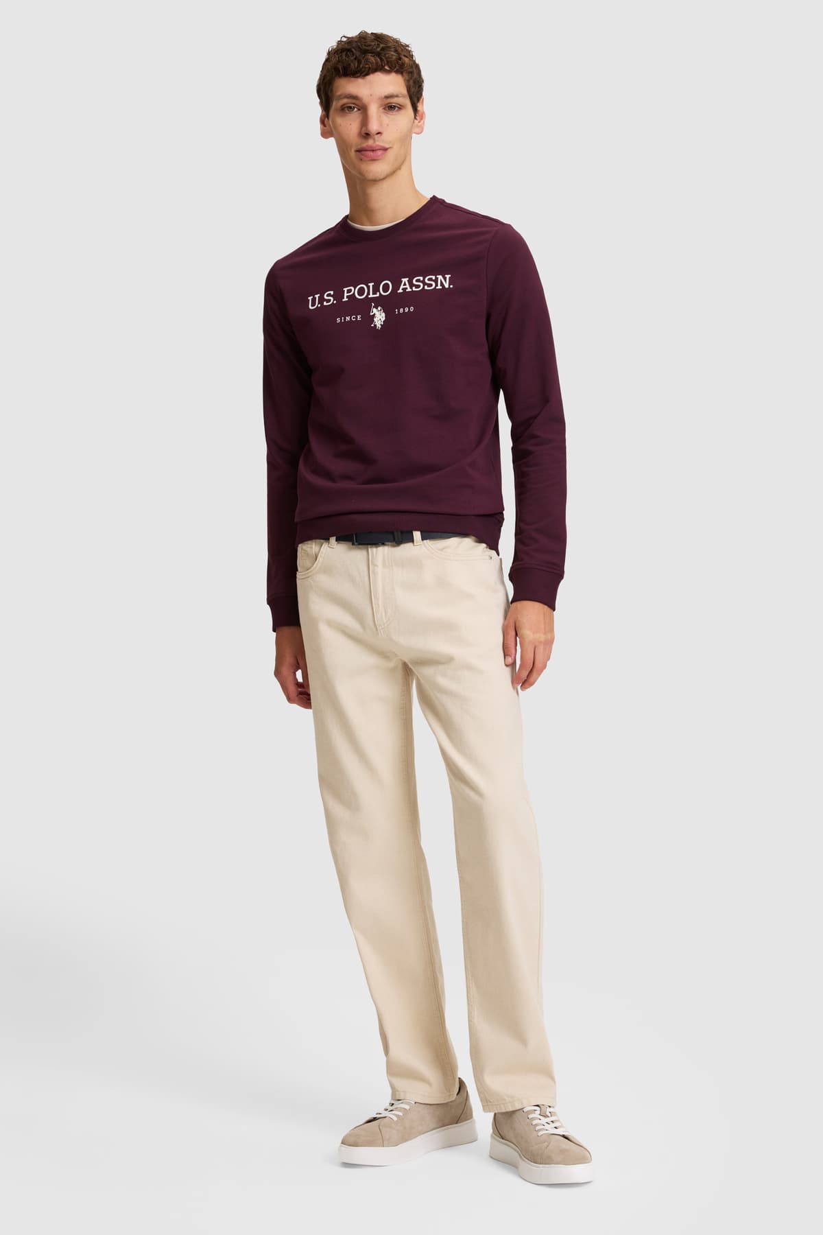 سویشرت مردانه U.S. Polo Assn. بوردو ساده مدل 50333273-VR180 سویشرت مردانه U.S. Polo Assn. بوردو ساده مدل 50333273-VR180