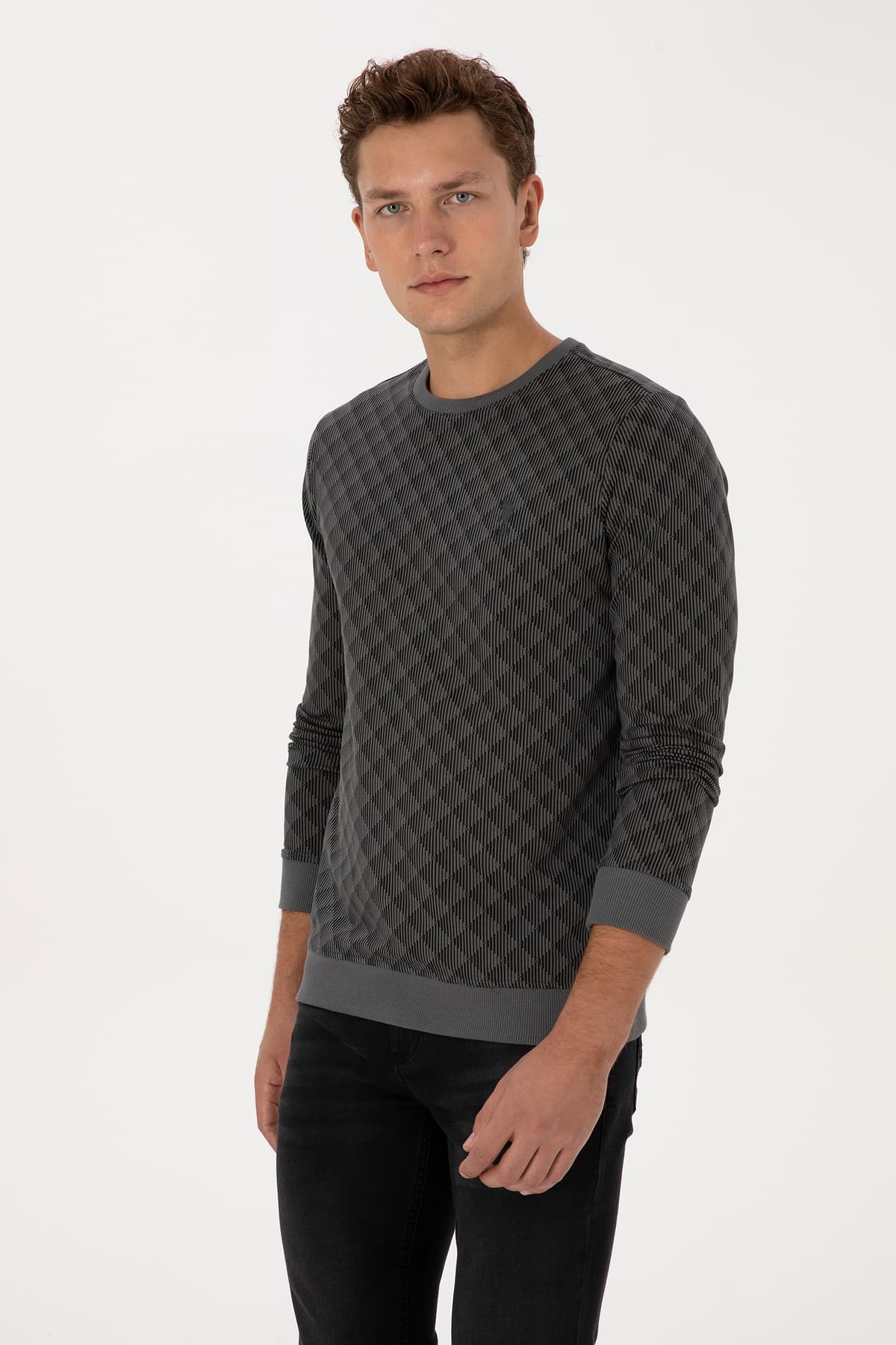 سوئیشرت مردانه U.S. Polo Assn. فیت معمولی یقه گرد آنتراسیت مدل 50309993-VR006 سوئیشرت مردانه U.S. Polo Assn. فیت معمولی یقه گرد آنتراسیت مدل 50309993-VR006