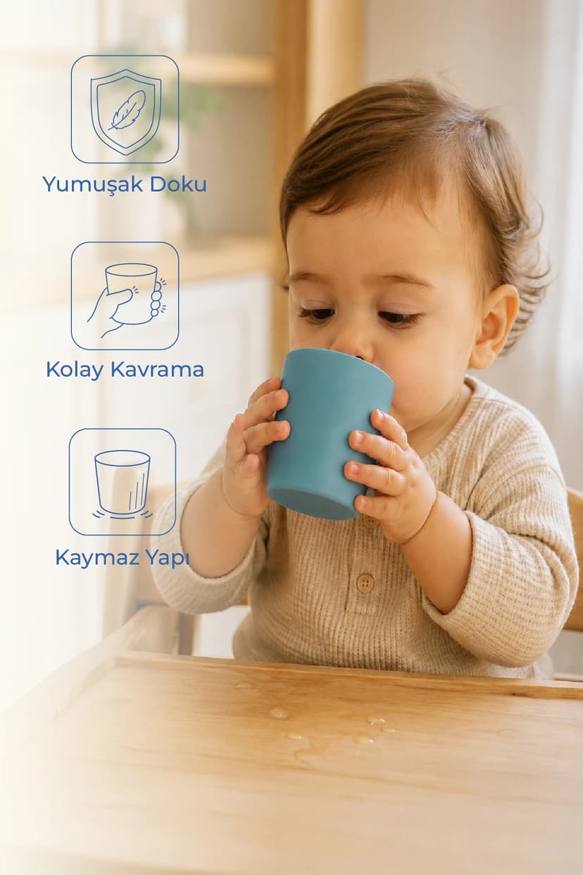 لیوان سیلیکونی Babyjem رنگ سبز لیوان سیلیکونی Babyjem رنگ سبز