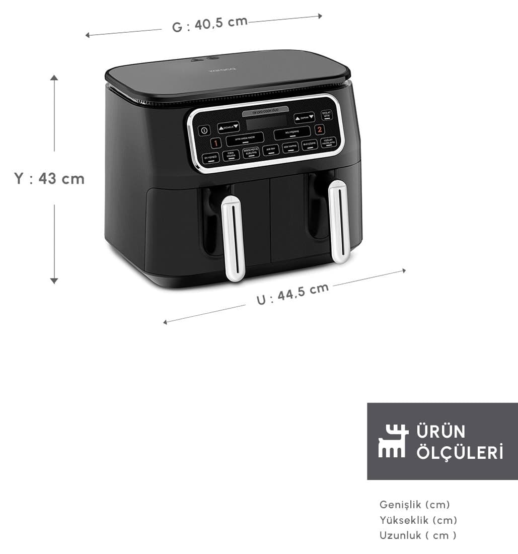 سرخکن هوایی Karaca Air Pro Cook Duo 4+4 لیتری مشکی کروم ۸ نفره سرخکن هوایی Karaca Air Pro Cook Duo 4+4 لیتری مشکی کروم ۸ نفره