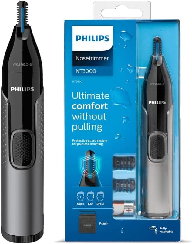 ماشین اصلاح موی بینی مردانه PHILIPS سری NT3000 مشکی نقرهای مدل NT3650/16 ماشین اصلاح موی بینی مردانه PHILIPS سری NT3000 مشکی نقرهای مدل NT3650/16