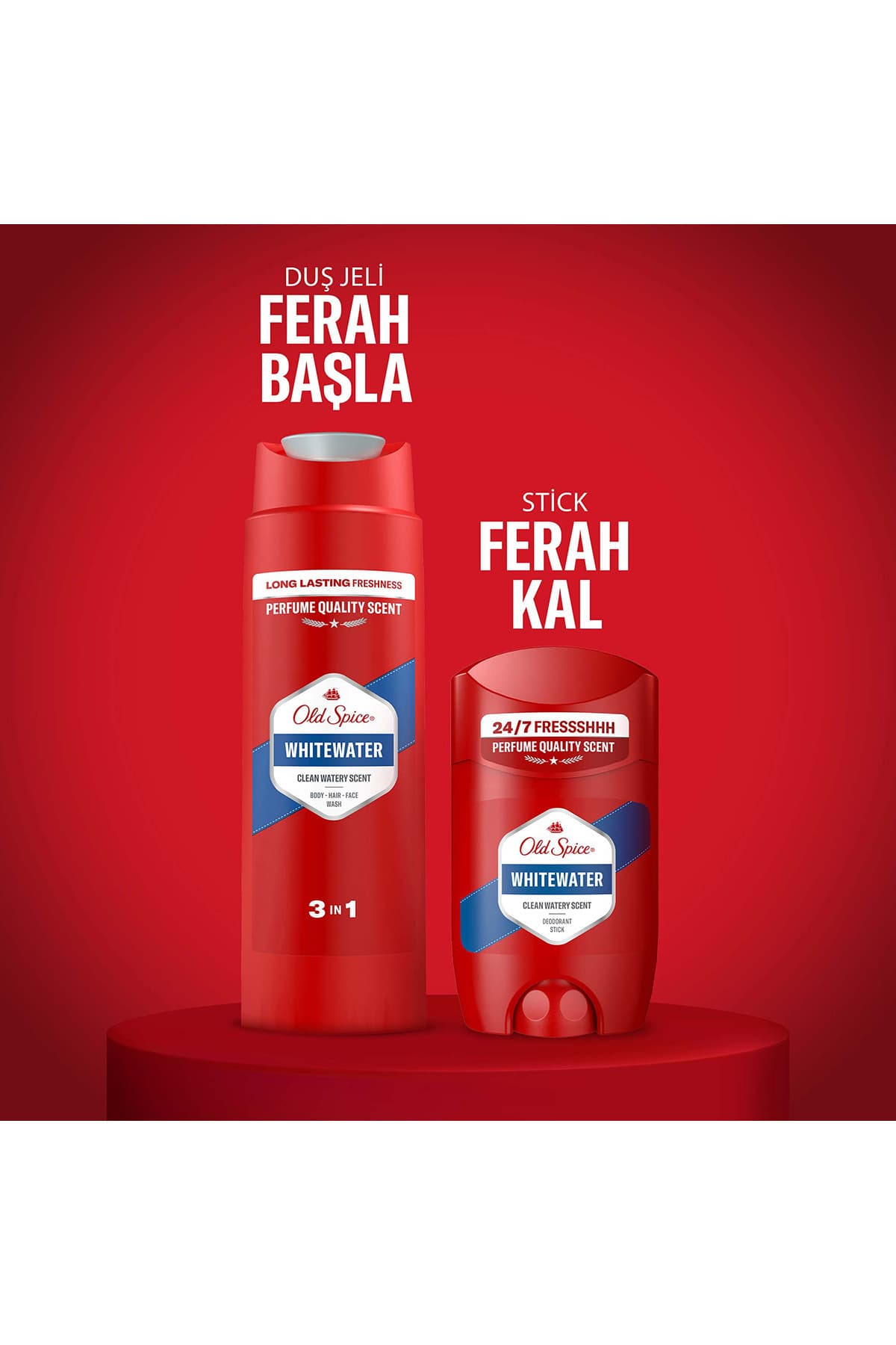 ست هدیه مردانه Old Spice Whitewater شامل دئودورانت استیکی 50ml، ژل دوش و شامپو 250ml ست هدیه مردانه Old Spice Whitewater شامل دئودورانت استیکی 50ml، ژل دوش و شامپو 250ml