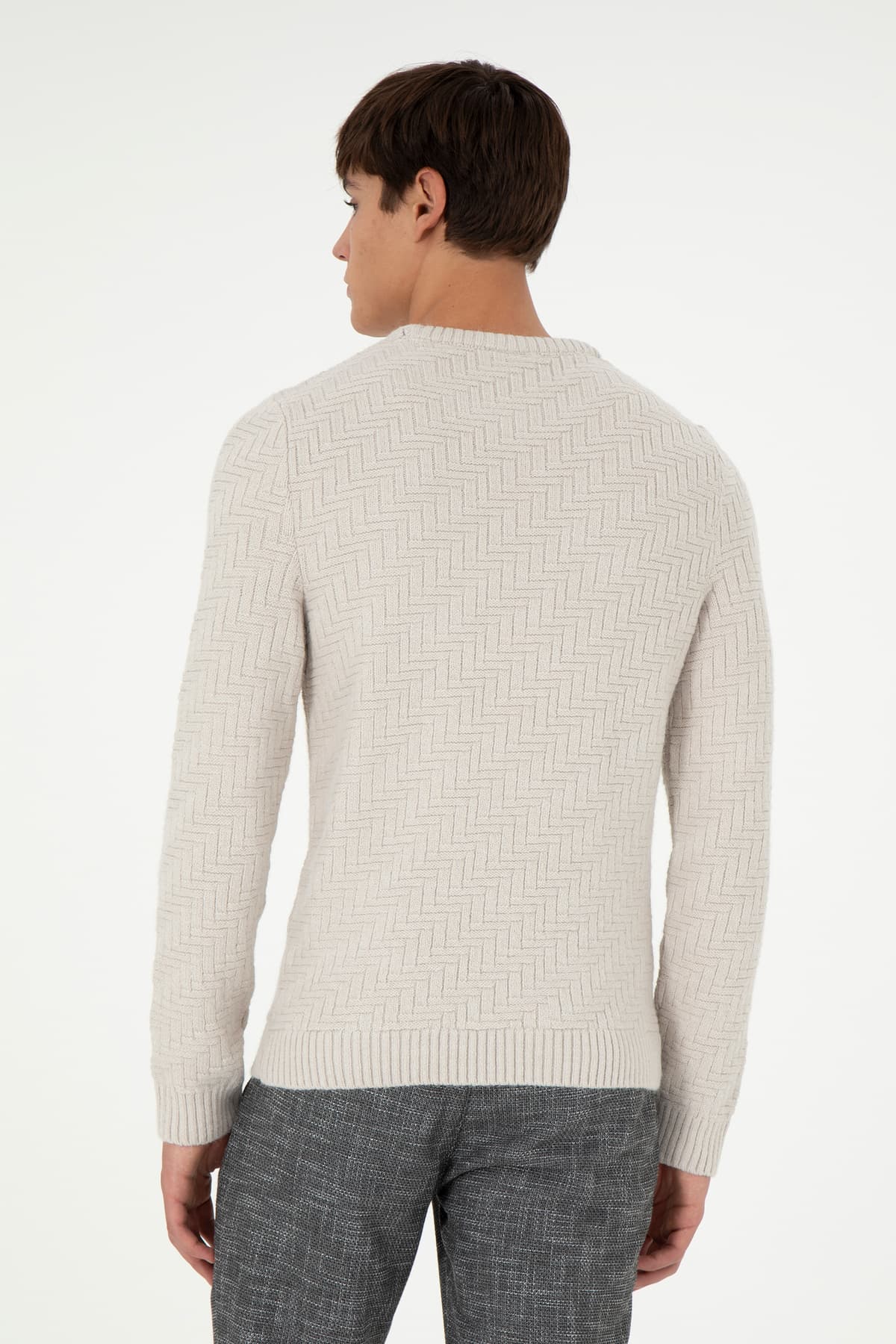 پلیور مردانه U.S. Polo Assn. فیت اسلیم یقه گرد رنگ سنگی مدل 50297050-VR049 پلیور مردانه U.S. Polo Assn. فیت اسلیم یقه گرد رنگ سنگی مدل 50297050-VR049