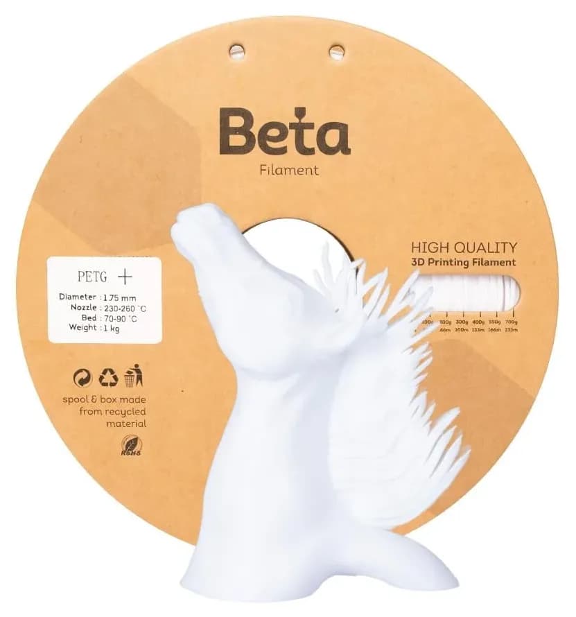 فیلامنت Beta Filament PETG+ به رنگ سفید فیلامنت Beta Filament PETG+ به رنگ سفید