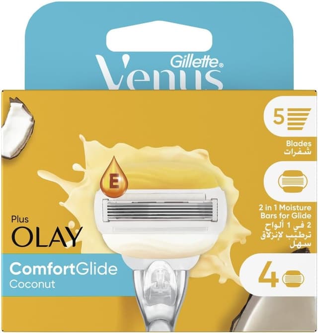 تیغ یدک زنانه Gillette Venus همراه با Olay 4 count تیغ یدک زنانه Gillette Venus همراه با Olay 4 count